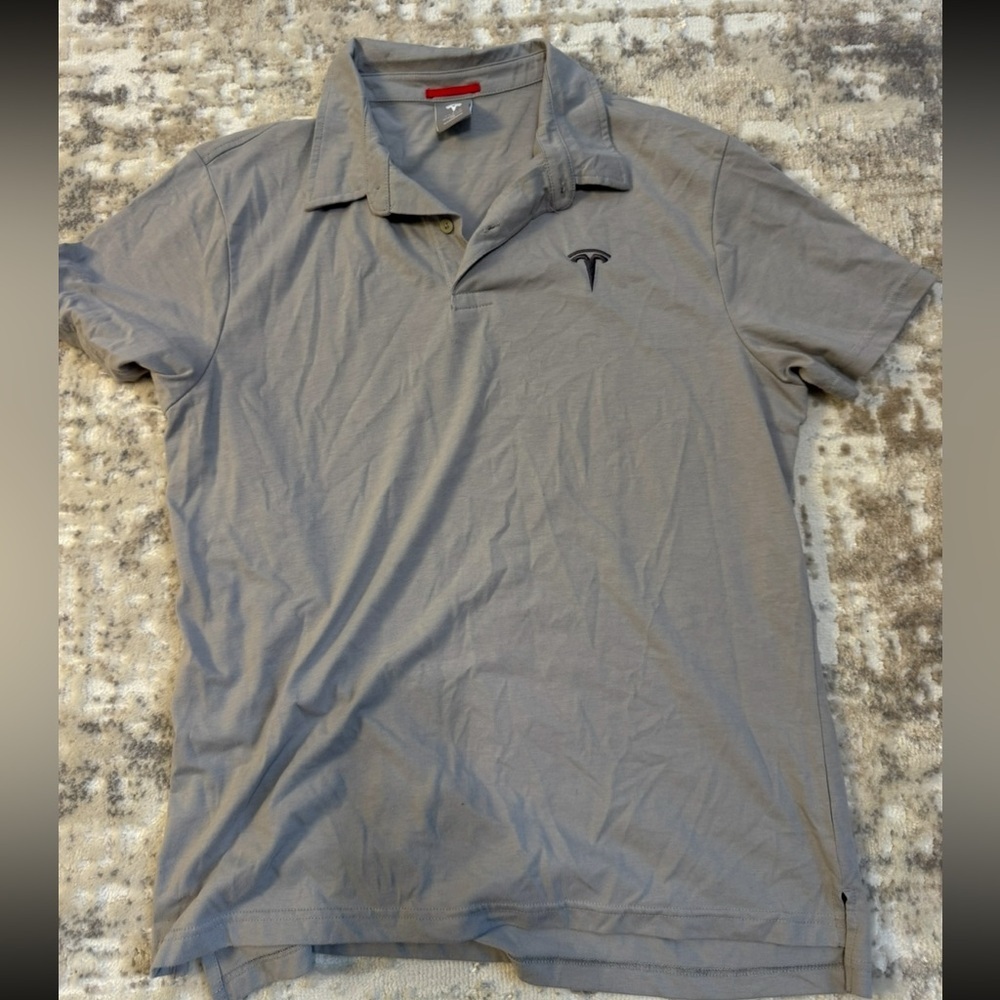 Tesla Men's Polo Shirt in Gray